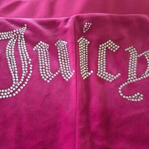 Juicy Couture Fuchsia Velour Pants with Rhinestone Detail